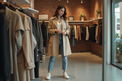 Femme élégante dans une boutique de luxe à Los Angeles