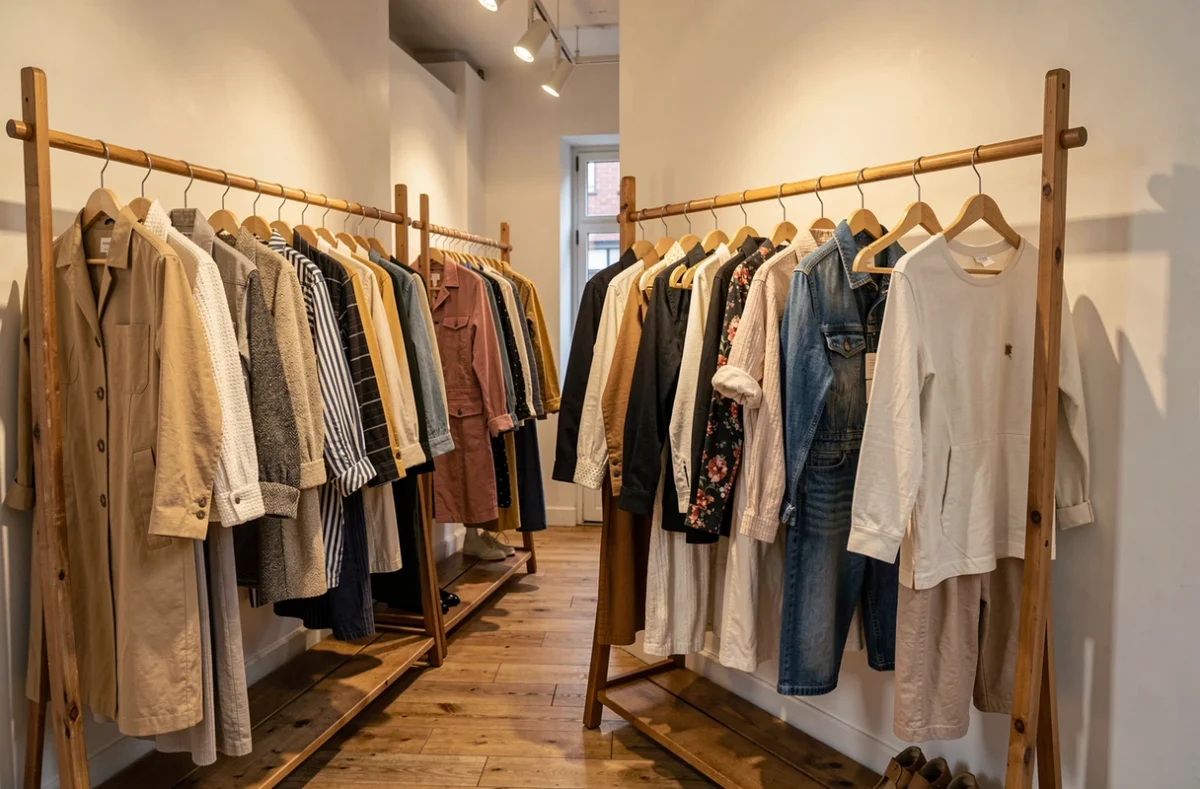 Intérieur d'une boutique indépendante avec une sélection de pièces originales
